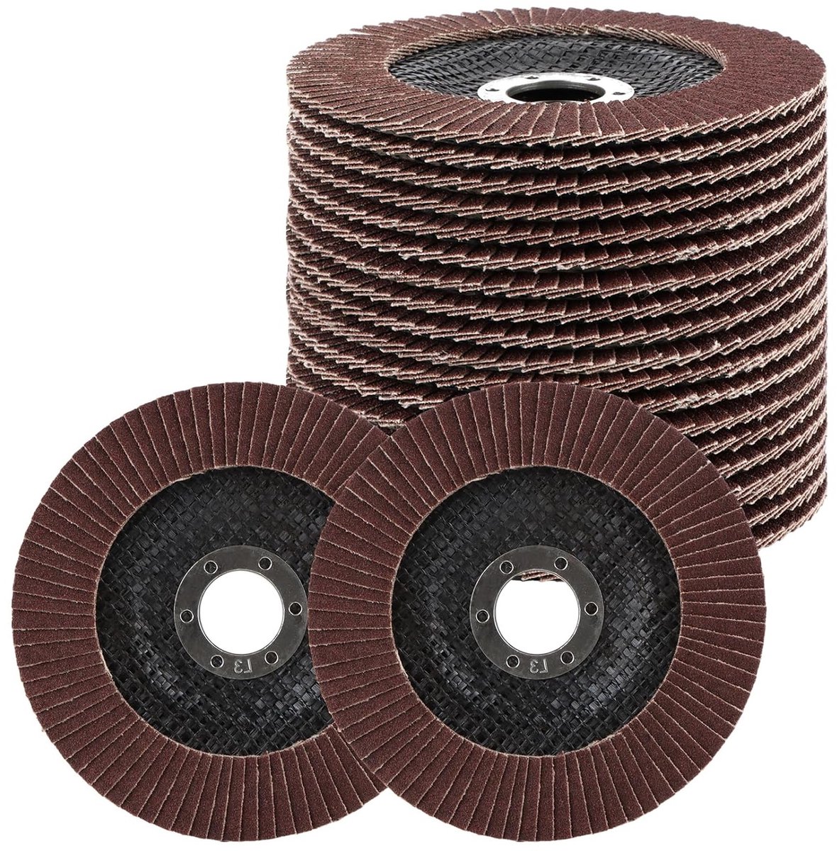 Dailygoods- Slijpschijven 125 mm - Set van 20 - Korrel 80 - Lamellenschijven metaal - Zirkonia - Ideaal voor ontbramen en polijsten - Schuurschijven