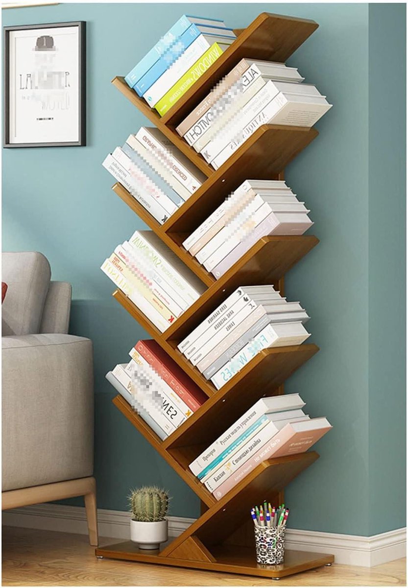 Boekenkast Boom - Boekenplank Organizer - Ruimtebesparend Opbergen - Verticale Vloerstaand