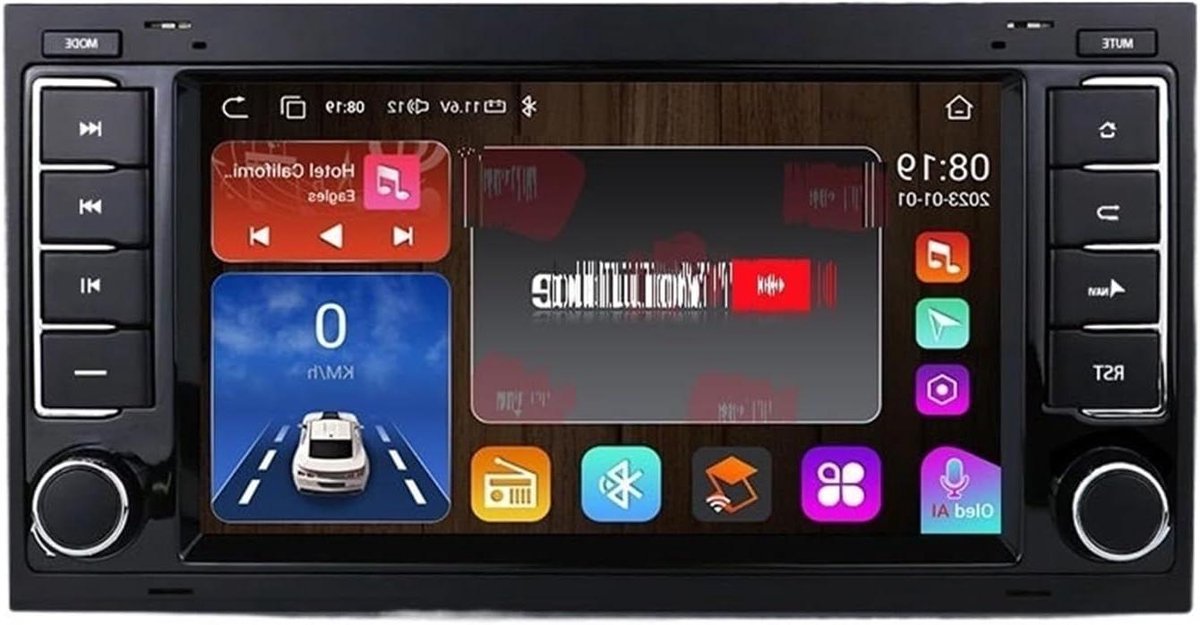 Autoradio Display - Multimediaspeler Auto - Navigatie Muziek - Draadloos CarPlay Android - 7 inch Scherm - Zwart