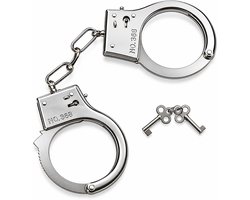 Okado Politie Handboeien Carnaval – Metaal – Inclusief Sleutels – Verkleedaccessoire voor Volwassenen – Zilver