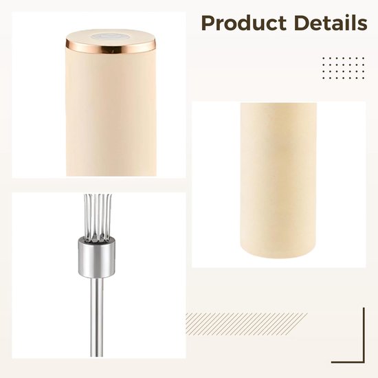 Draadloze Handmixer - Keukenmixer Garde - Bakken En Koken - 4-in-1 Functionaliteit - 300 ml Hakmolen - Beige — afbeelding 3
