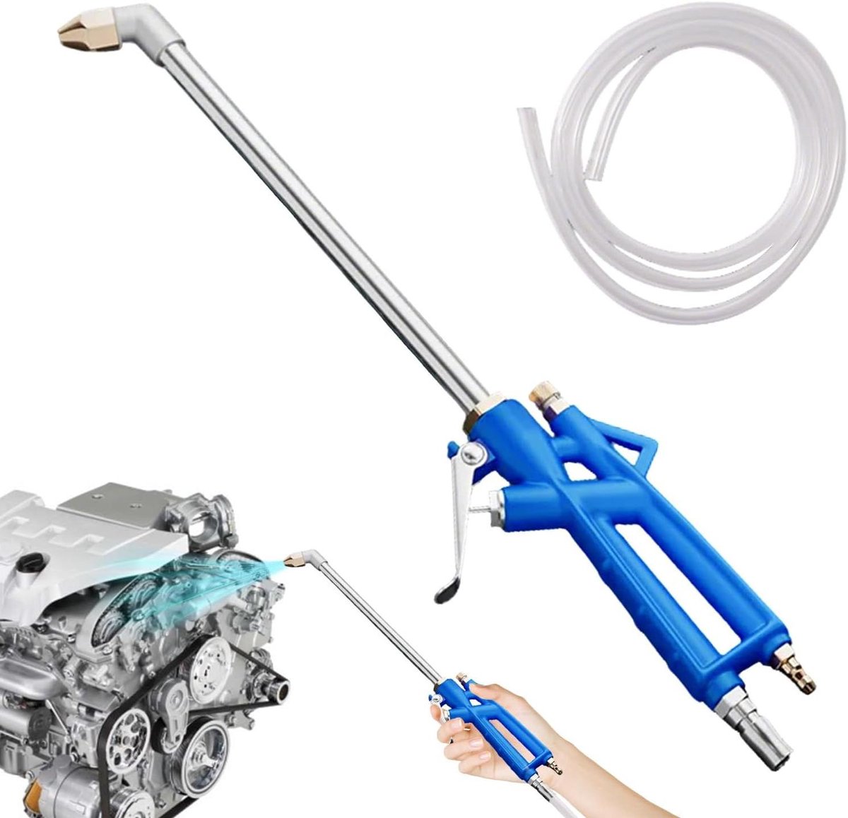 Hogedrukreiniger Spuitpistool - Watersproeier Accessoire - Precisie Oppervlaktereiniging - Verstelbare Waterdruk - 41.5 cm Lengte - Blauw