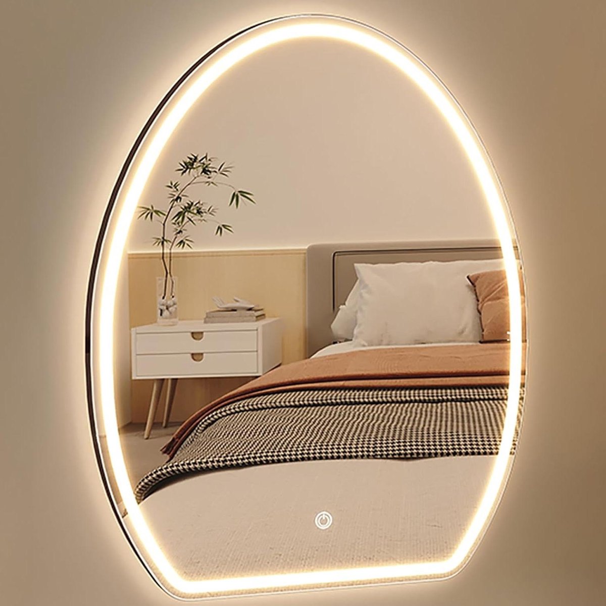 LED Make-up Spiegel - Verlichte Spiegel - Schoonheidsroutine - Drie Kleuren - 50x70cm - Mat