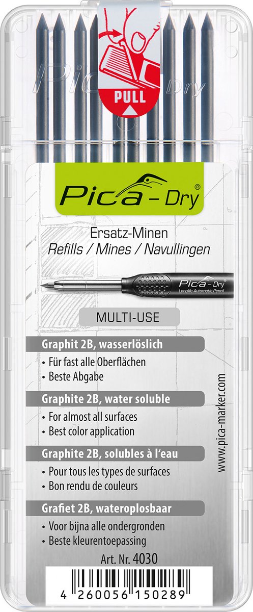 Pica 4030 Dry Navulling - Grafiet - 10 stuks