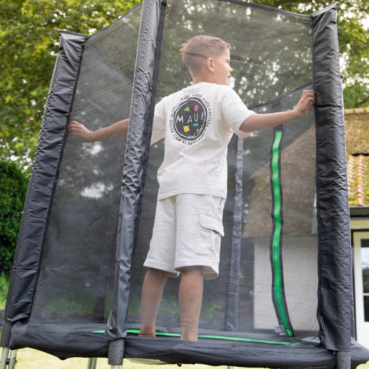 VirtuFit Kinder Trampoline met Veiligheidsnet - 140 cm - UV- en Weerbestendig - Zwart - Compact Ontwerp — afbeelding 3