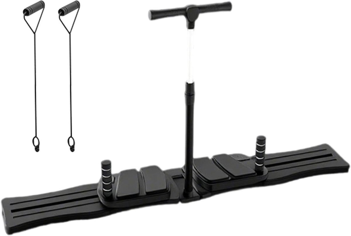 Pilates AB Board - Core Trainer Set - Thuistraining Buikspieren - Antislip Handgrepen - 60 cm - Zwart