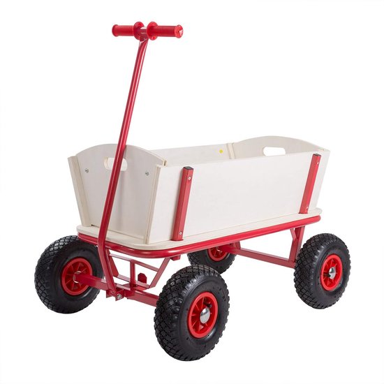 Bolderkar Hout - Handkar Transportwagen - Spullen Vervoeren - Hoge Draagkracht - 180 kg - Bruin van Bolderkar — afbeelding 3