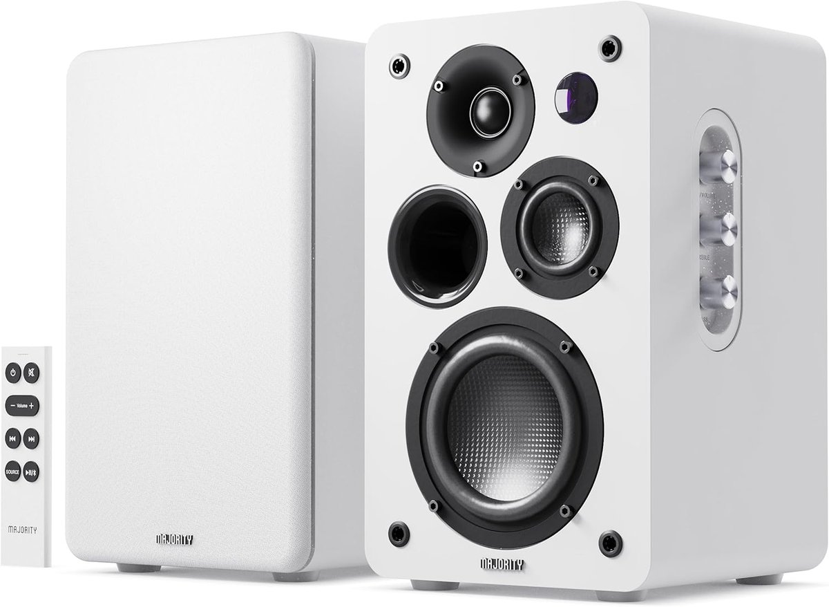 Boekenplank Luidsprekers - Stereo Systeem - Muziek Luisteren - 2.2 Geluid - 4 Inch Woofer - Wit