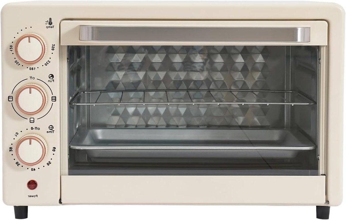 Mini Oven - Compacte Keukenoven - Snel Bakken Grillen - 4 Verwarmingsbuizen - 22 Liter - Wit
