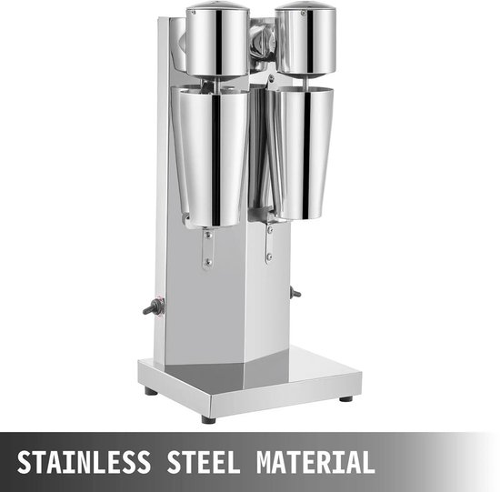 Milkshake en melkshake machine - Dubbele mixer - RVS - Capaciteit 2x 800 ml - Snelheid 18000 t/min - Vermogen 2x 180 W - Volledig koperen motor van Merkloos — afbeelding 3