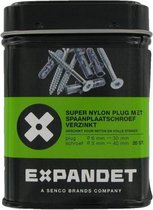 Expandet Super nylon plug 6x30mm met spaanplaatschroef verzinkt 5x40mm (20st.)
