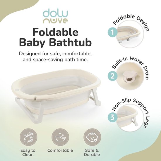 Opvouwbaar Babybadje - Compact en Ecologisch - Veilig en Comfortabel voor Baby's — afbeelding 2