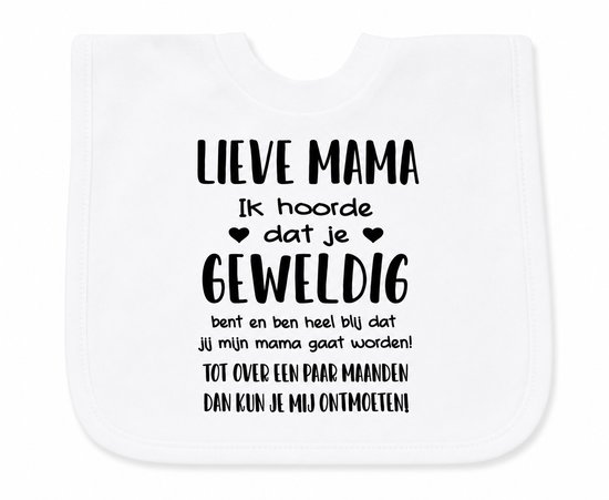Baby slabbetje cadeau tekst mama zwangerschap bekendmaking aankondiging voor de liefste aanstaande geboorte gaat worden jullie worden zwangerschapsaankondiging je wordt moeder eerste moederdag van The Big Gifts — afbeelding 2