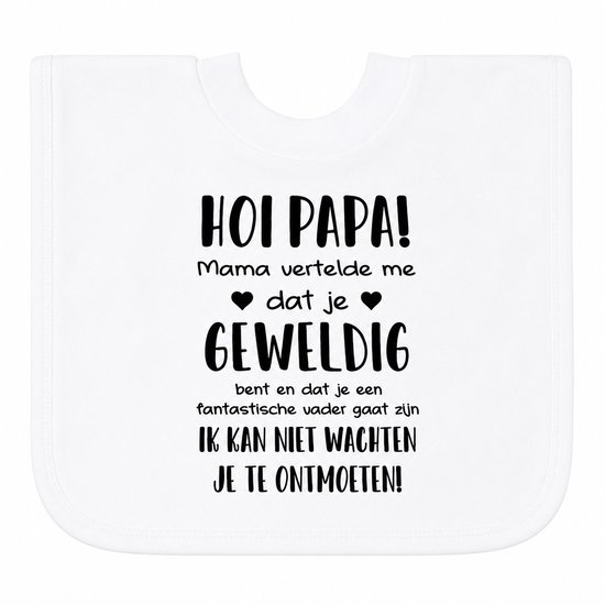 Baby slabbetje cadeau tekst zwangerschap aankondiging papa geboorte Kraamcadeau eerste vaderdag bekendmaking voor de liefste allerliefste aanstaande vader moeder ouders van Merkloos — afbeelding 2