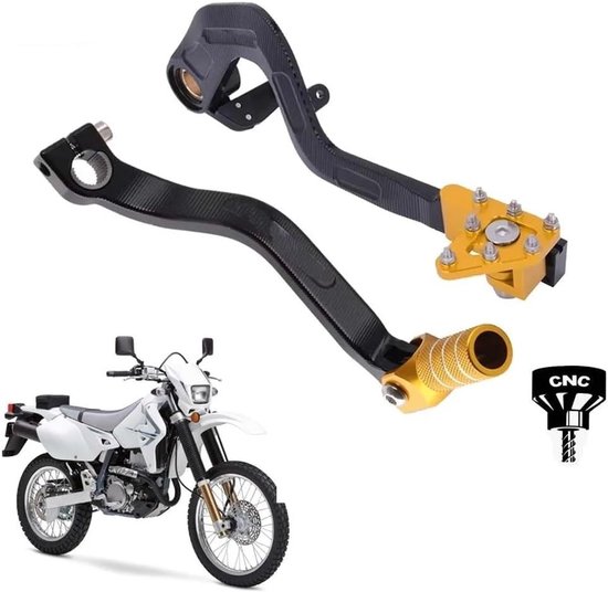 Motorfiets Hendel - Schakelpedaal Rempedaal - Motor Rijden - CNC Aluminium Constructie - Set - Zwart — afbeelding 2