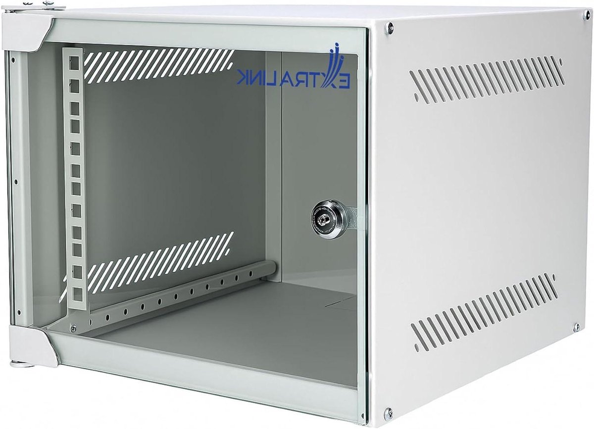 Netwerkkast 10 inch - Serverkast Wandmontage - Apparatuur Opslag - Geperforeerde Ventilatie - 4U 31 cm diep - Grijs