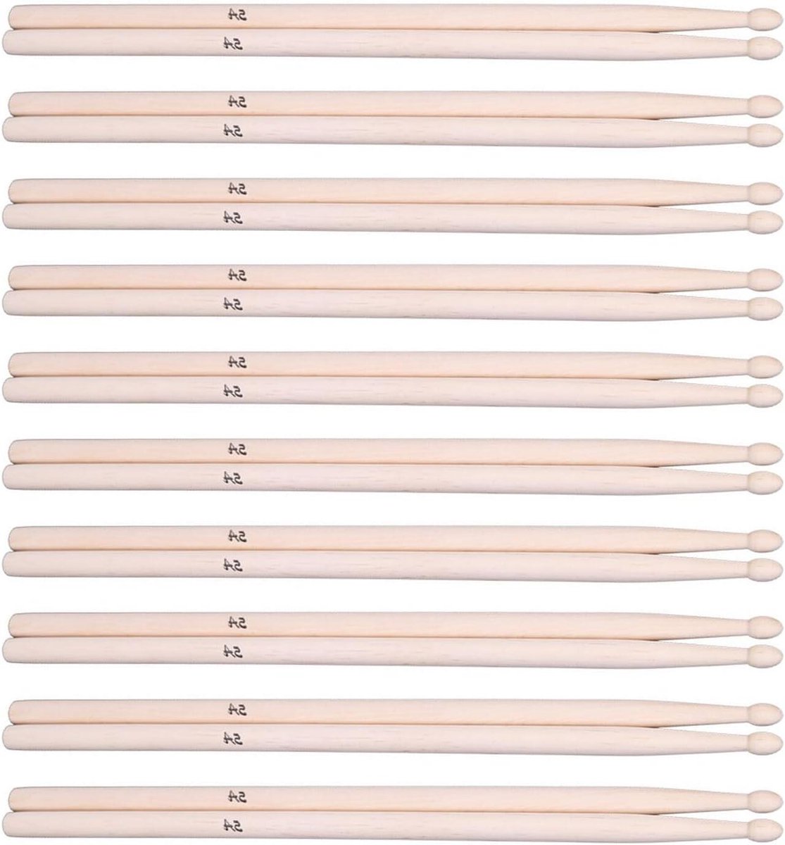 Drumstokken Set - Percussie Stokken - Muziek Maken - Esdoornhout Constructie - 10 Paar - Khaki