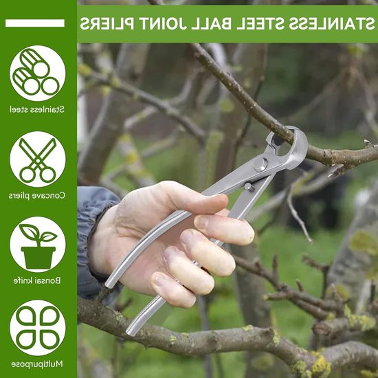 Bonsai gereedschap hol snijder bolvormige snijder 210 mm bonsaischaar takkensnijder bonsaischaar boom snoeischaar snoei bonsai snoeischaar tuingereedschap, 1 stuk — afbeelding 3