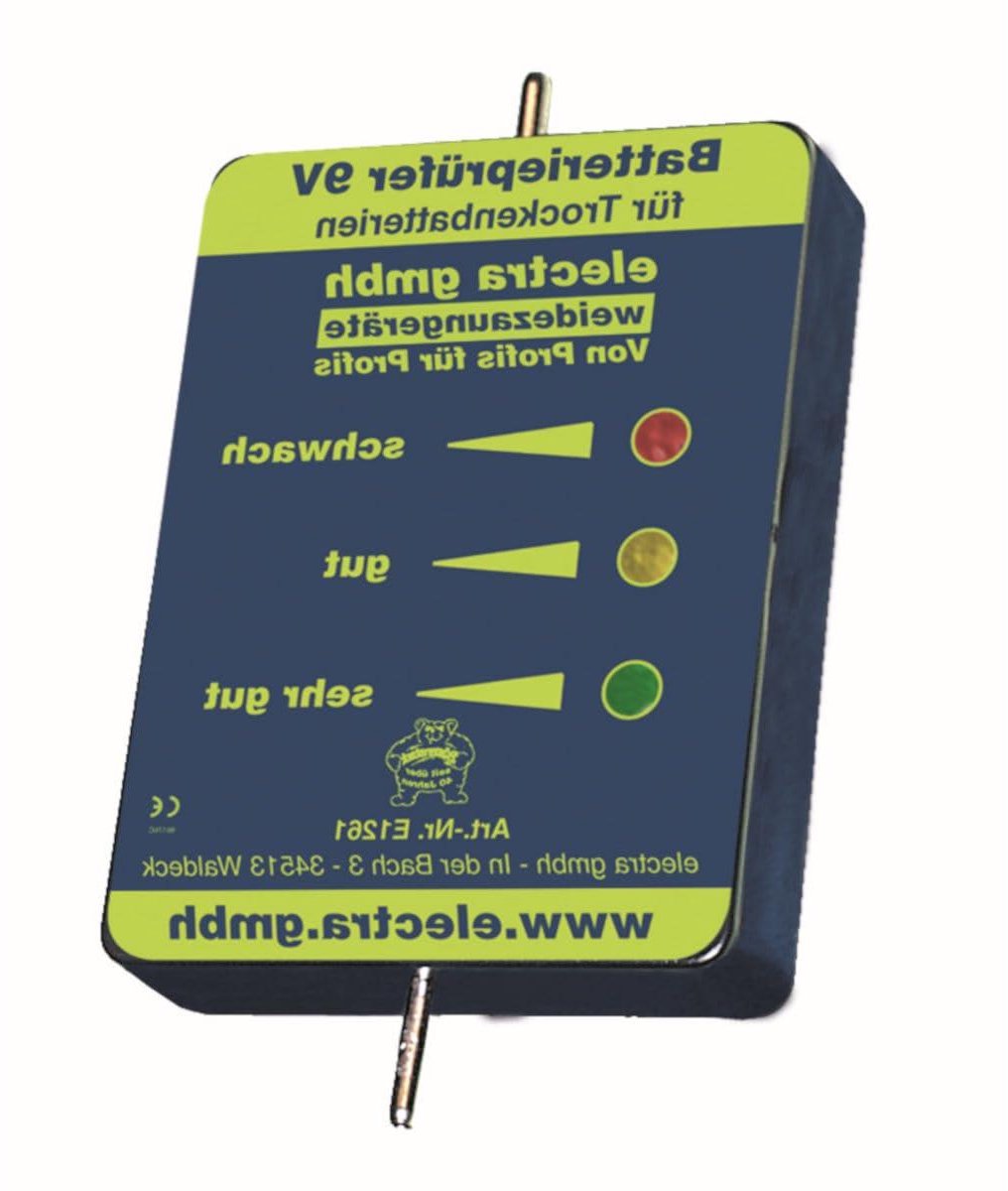 Batterij Tester - 9V Tester - Batterijen Controleren - Gemaakt in Duitsland - 9V - Zwart