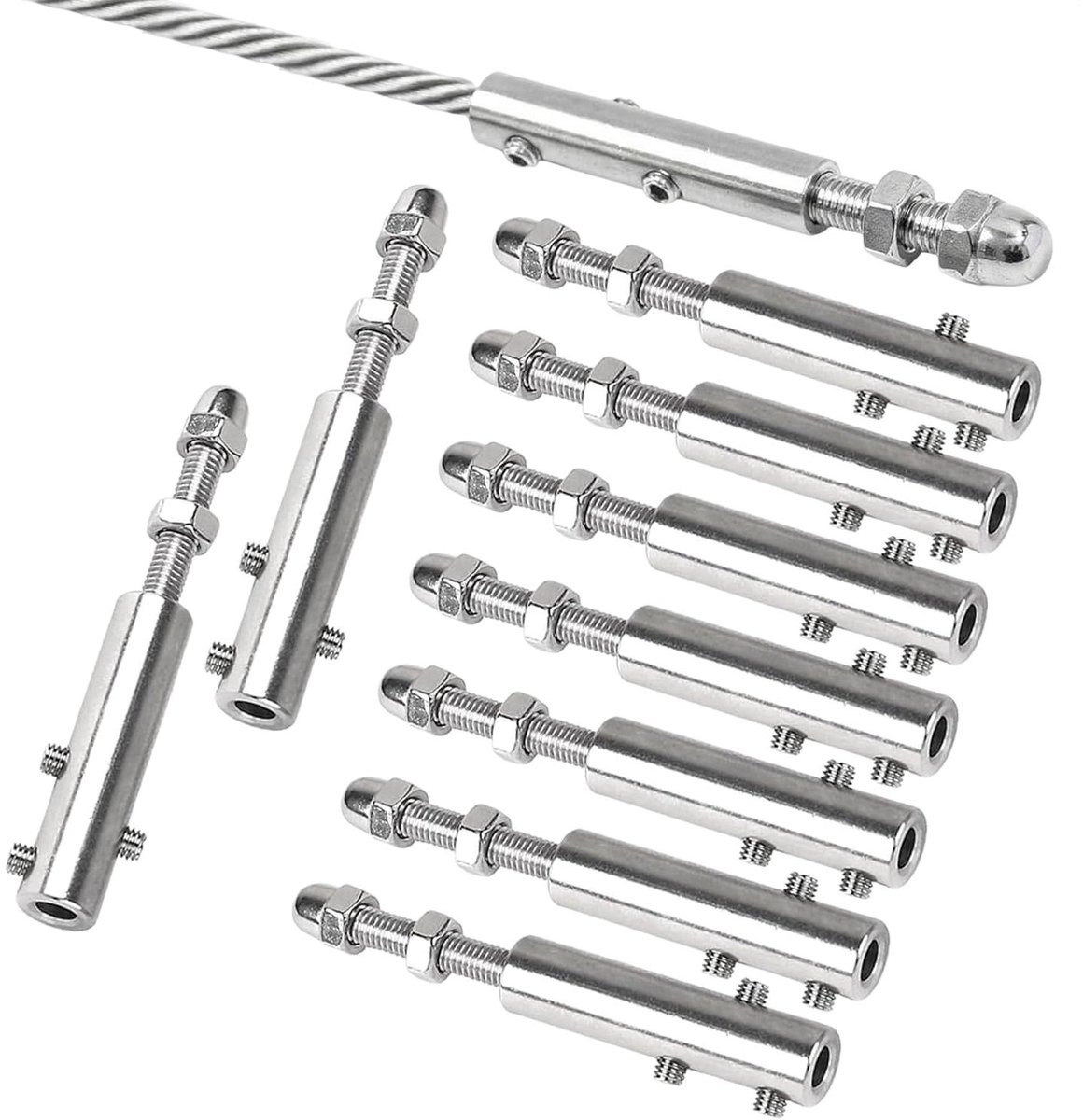 Kabelspanner Set - Spanhaken Hardware - Zonnezeil Spannen - Roestvrij Staal - 10 Stuks - M