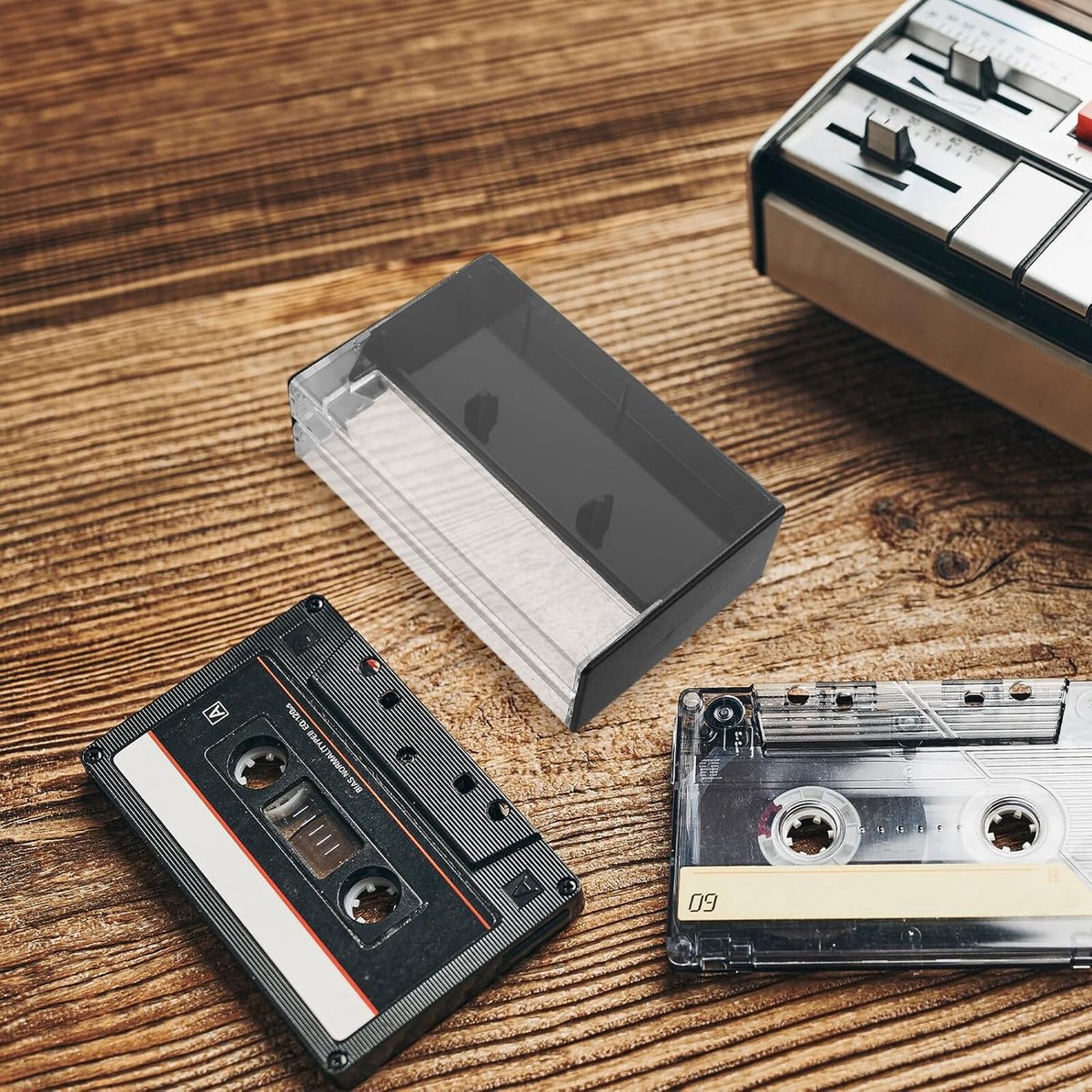 Cassette Opbergdozen - Tape Houders - Audio Opslag - Dubbelzijdig Ontwerp - 4 Stuks - Zwart