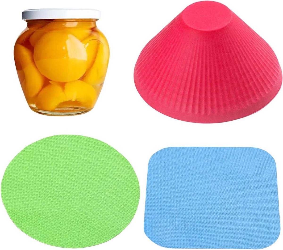 Rubberen Potopeners - Keukenhulp Set - Potten Openen - Antislip Grip - Set van 3 - Multicolor