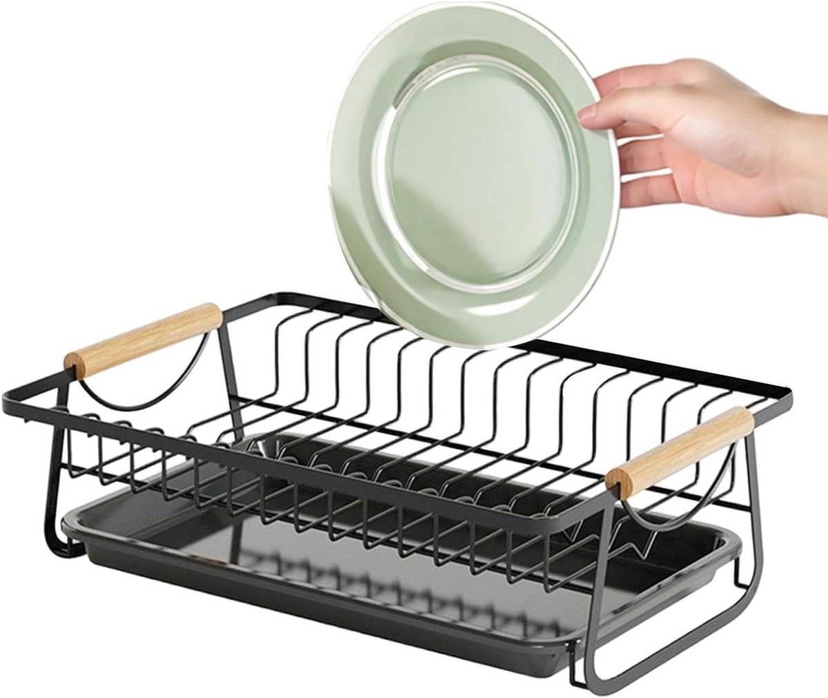 Keuken Afdruiprek - Vaatdroger Organizer - Efficiënt Drogen - Roestbestendig IJzer - 41.5 cm Lengte - Zwart