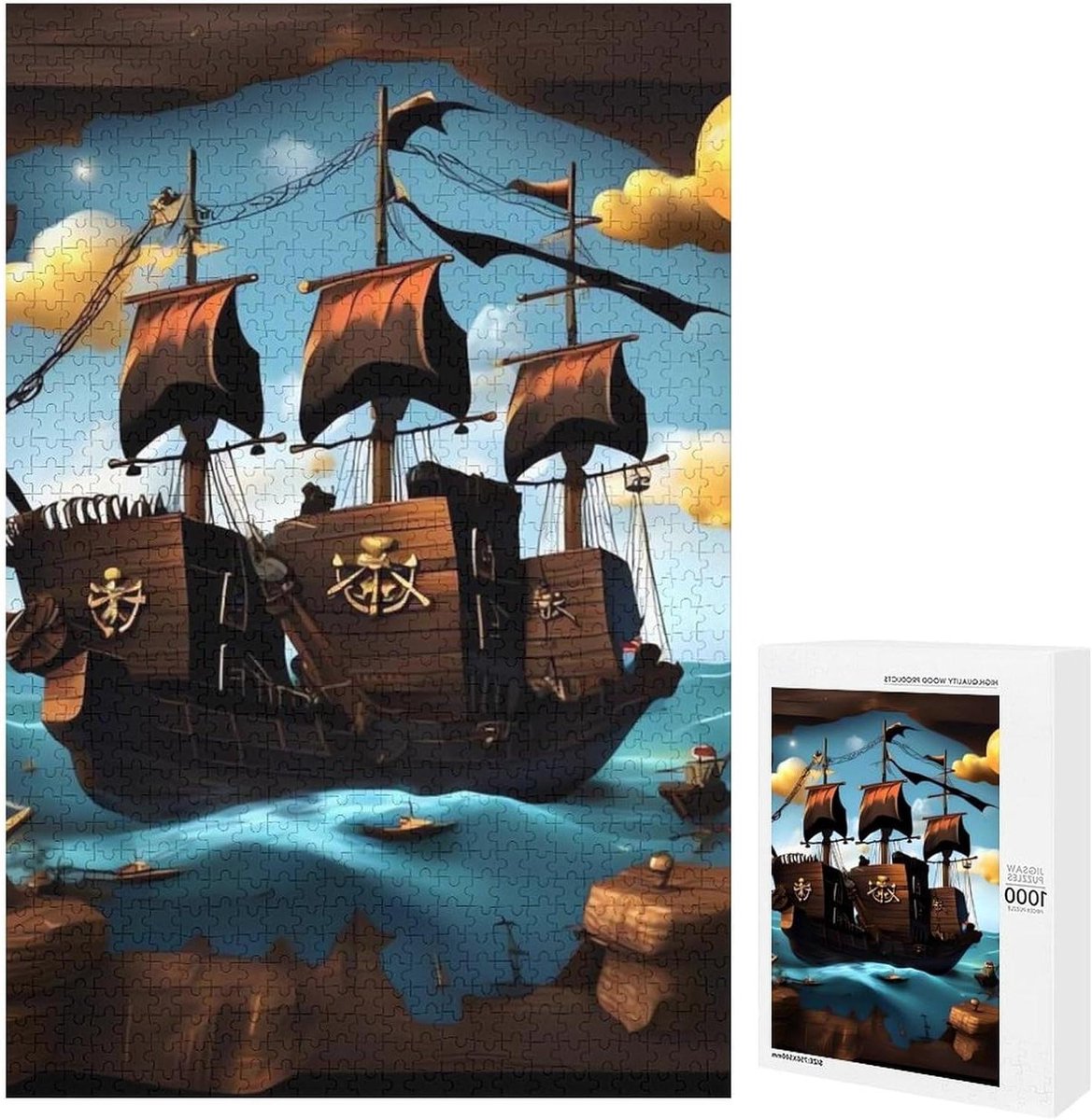Houten Puzzel - Puzzelstukken - Ontspanning en Geheugen - Gladde Afwerking - 1000 Stukjes - Wit