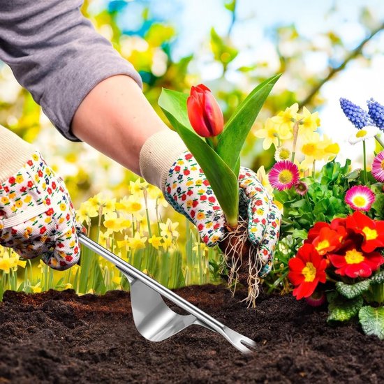 Onkruidtrekkergereedschap met houten handvat voor diepe wortels in tuin en terras. Gemakkelijke handonkruidverwijderaar. van Merkloos	 — afbeelding 2