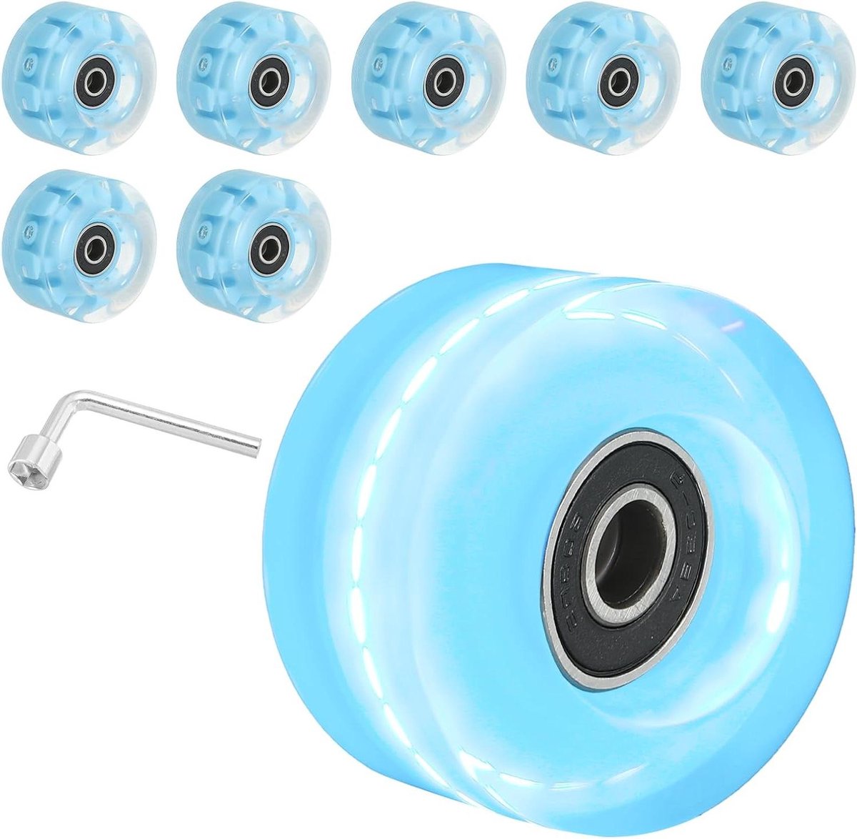 Rolschaatswielenset Cruiser wielen Buiten rijden Ingebouwde knipperlichten 8-pack 58mm