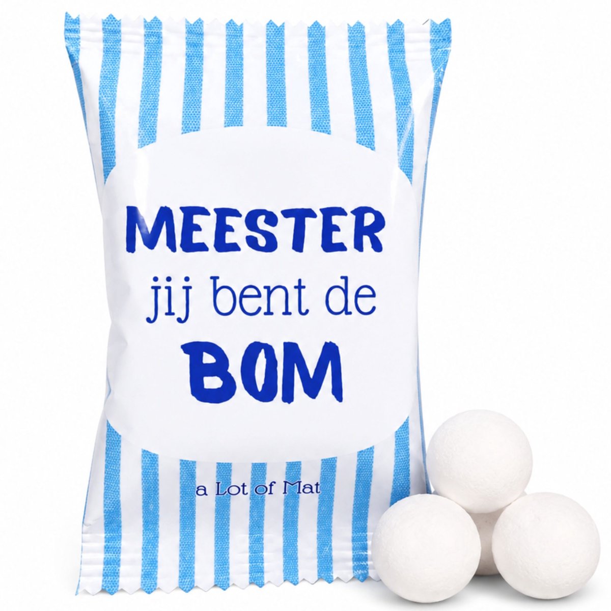 Meester Cadeau - Mini Bruisballen Cadeau - Meester Jij Bent De Bom - a Lot of Mat