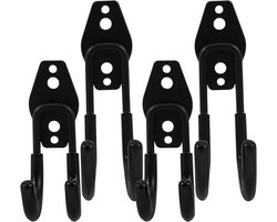 HOMSFOU Pack of 4 J Garage Hooks: Robust Wall Hangers with Non-Slip Coating Organiser for Hanging Bike Ladders, Ropes, Electric Garden Tools