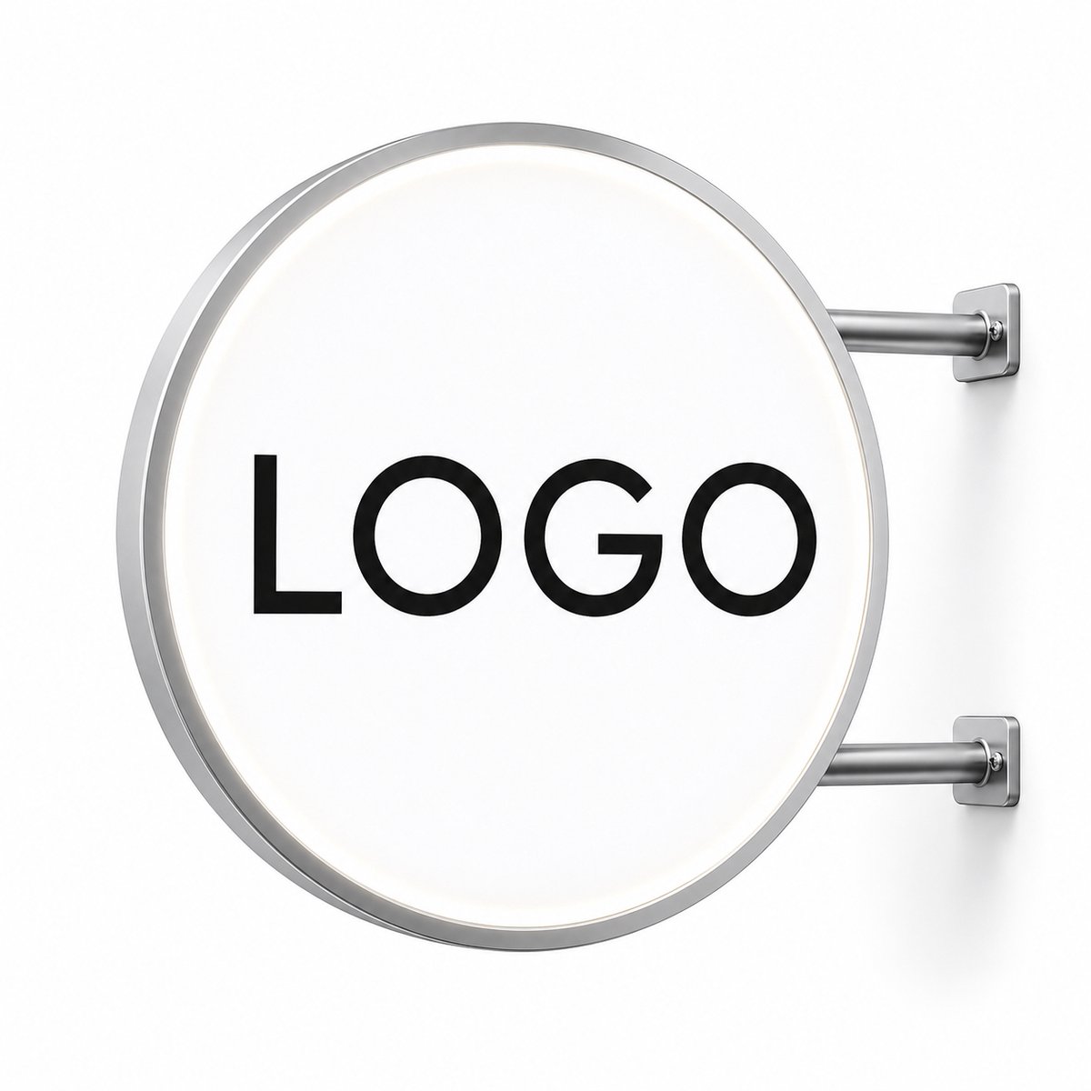 SmartLiving.Store - LED lichtbak - Neon Lamp - Reclamebord - Logo - Rond - Dubbelzijdig - Waterdicht - 50 cm Diameter - Wit - Zilver
