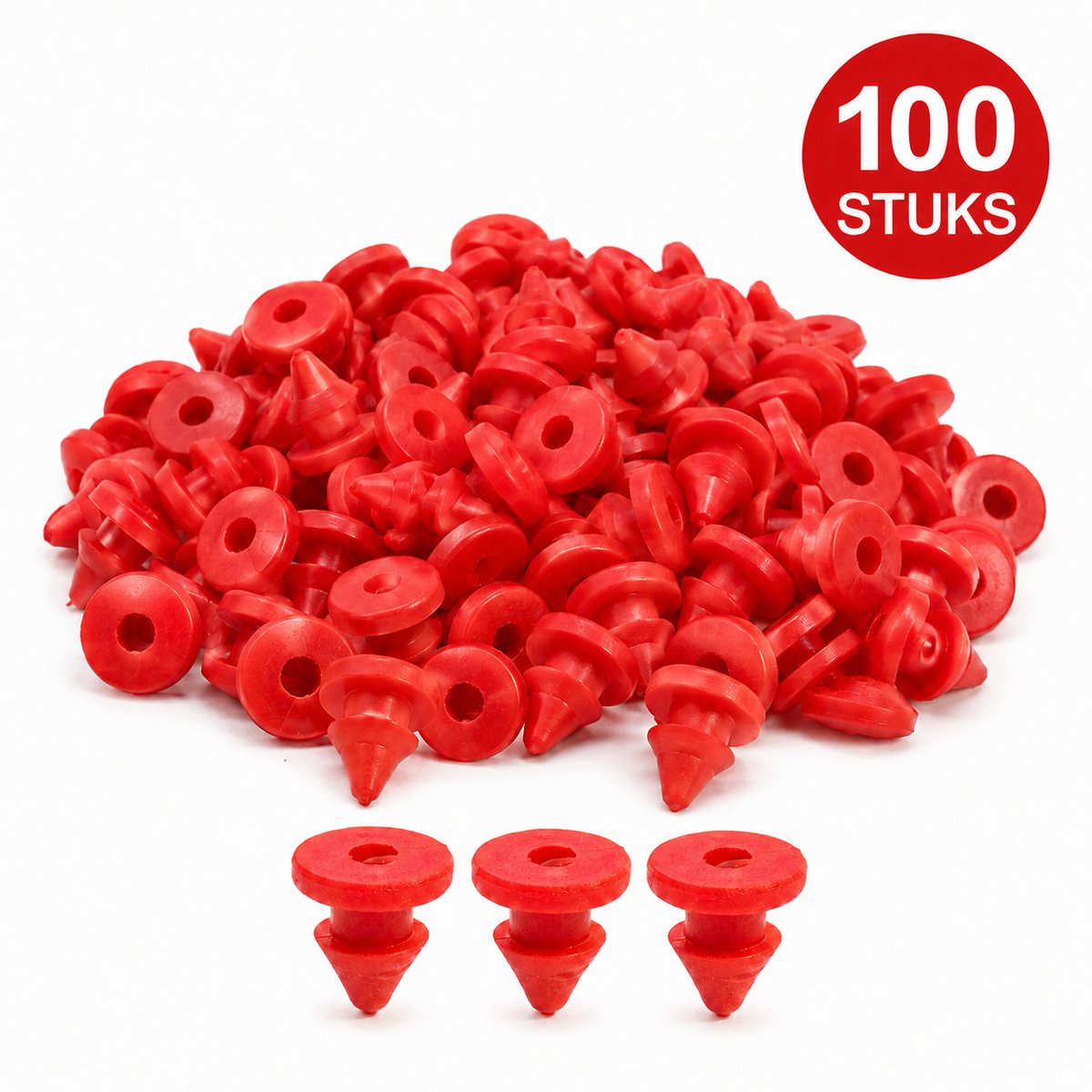 Afdichtplug Ø6 mm – Blinde Plug voor Irrigatiesystemen – Rood – 100 Stuks