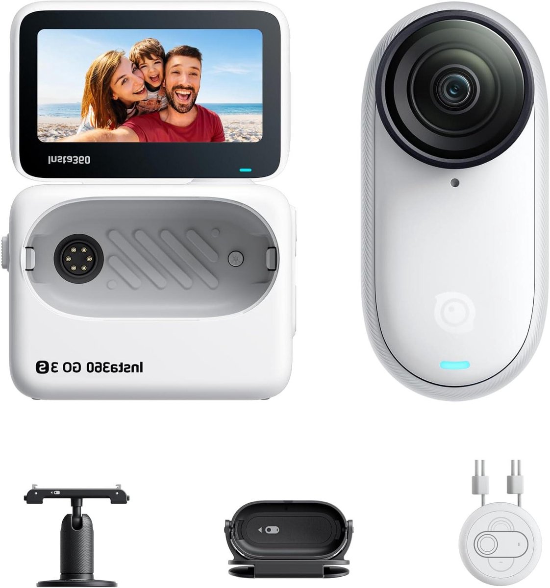 Mini Camera - Actiecamera Vlogger - Overal Opnemen - Handsfree POV - 4K Resolutie - Wit