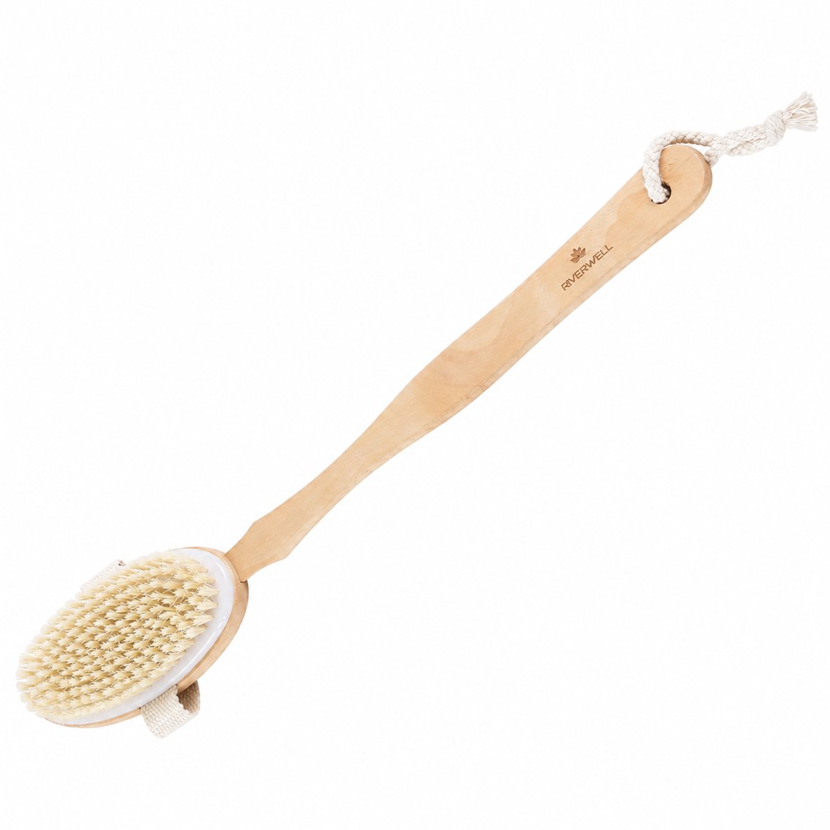Riverwell lichaamsborstel met lange steel - rugborstel - badborstel - rug scrubber - huidborstel - massage - bad & douche