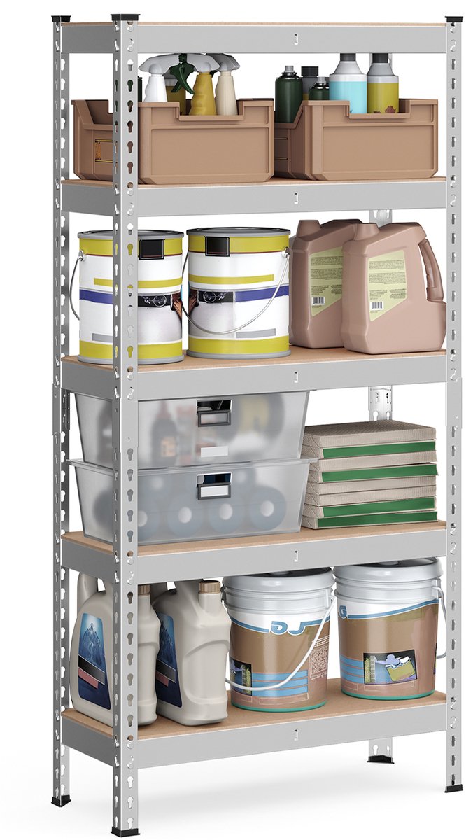 SONGMICS GLR300EZ03 - Zware Stellingkast - 5 Lagen - Draagvermogen 875 kg - Voor Garage Kantoor Kelder