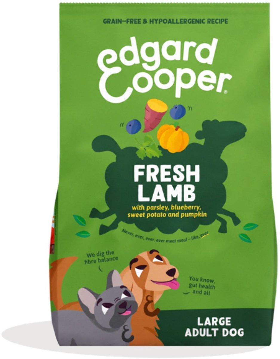 Edgard & Cooper Edgard & Cooper hond adult brok lam 12kg met extra rocco sticks