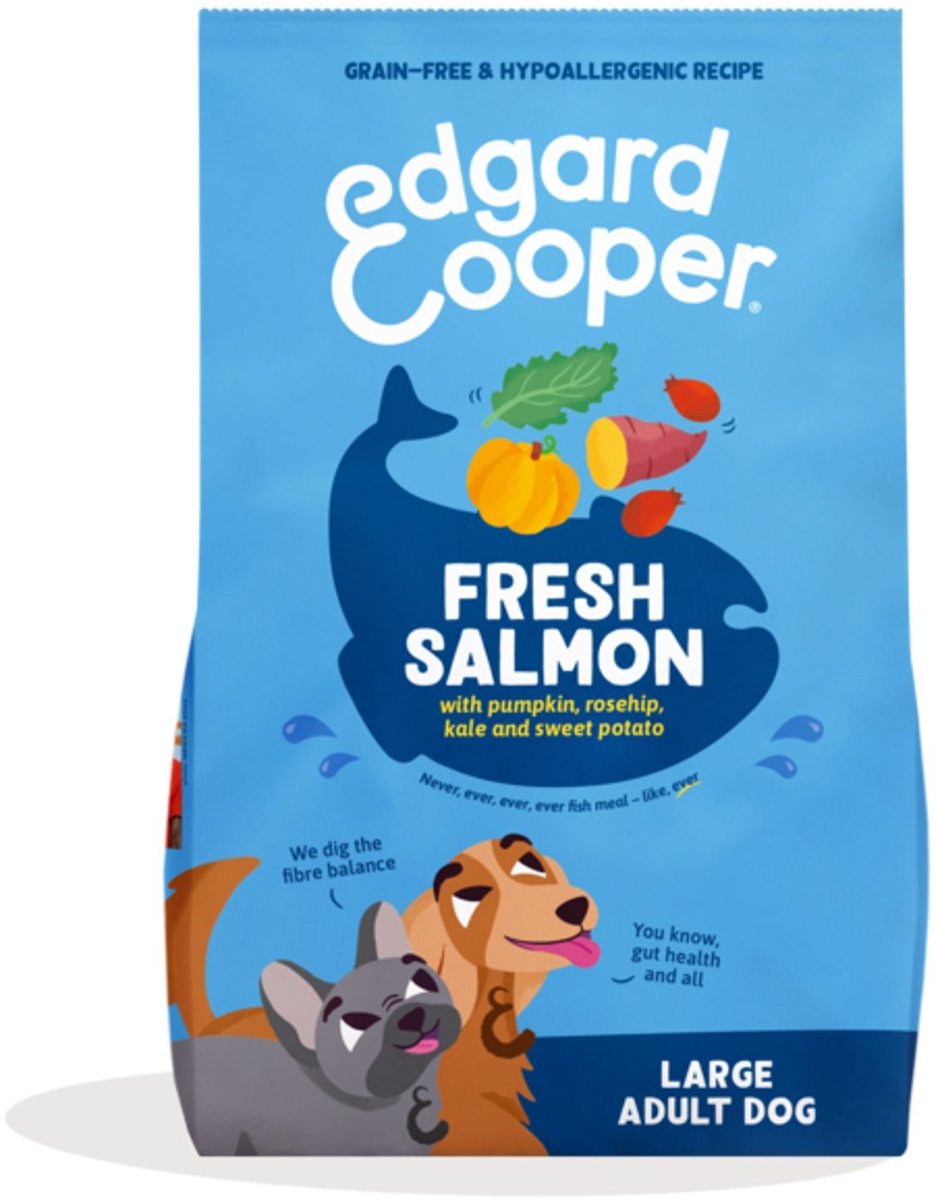 Edgard & Cooper Edgard & Cooper hond adult brok vis 12kg met extra rocco sticks