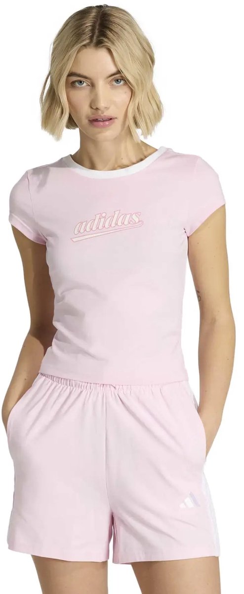 Dames-T-shirt adidas Icon Graphic Clpink