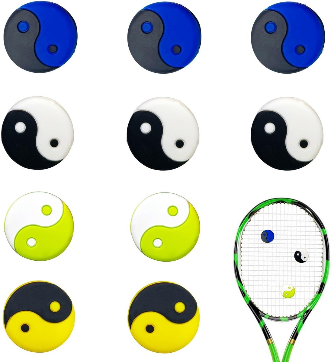 Dailygoods- Tennisdemper 4 Stuks - Schokdemper - Tennisaccessoires - Heren - Sport - Milieuvriendelijk Siliconenmateriaal - Tennisaccessoire