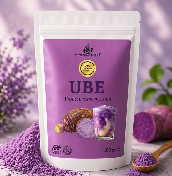 Mito Ube - 100% Puur en natuurlijk - UBE poeder voor latte - bakcreaties - ijs - 100 gram