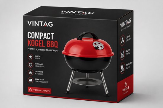 BBQ - compact - ø 35 x 45 cm - bol - Rood van BBQ+ — afbeelding 5
