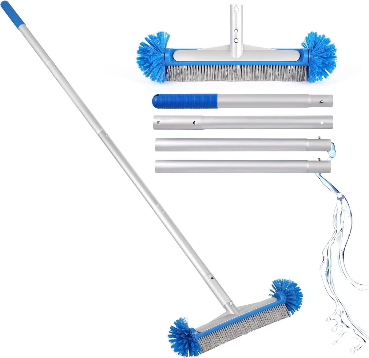 Professionele Zwembadborstel met 43 cm Borstelkop en 140 cm Verstelbare Steel voor Effectieve Zwembadreiniging