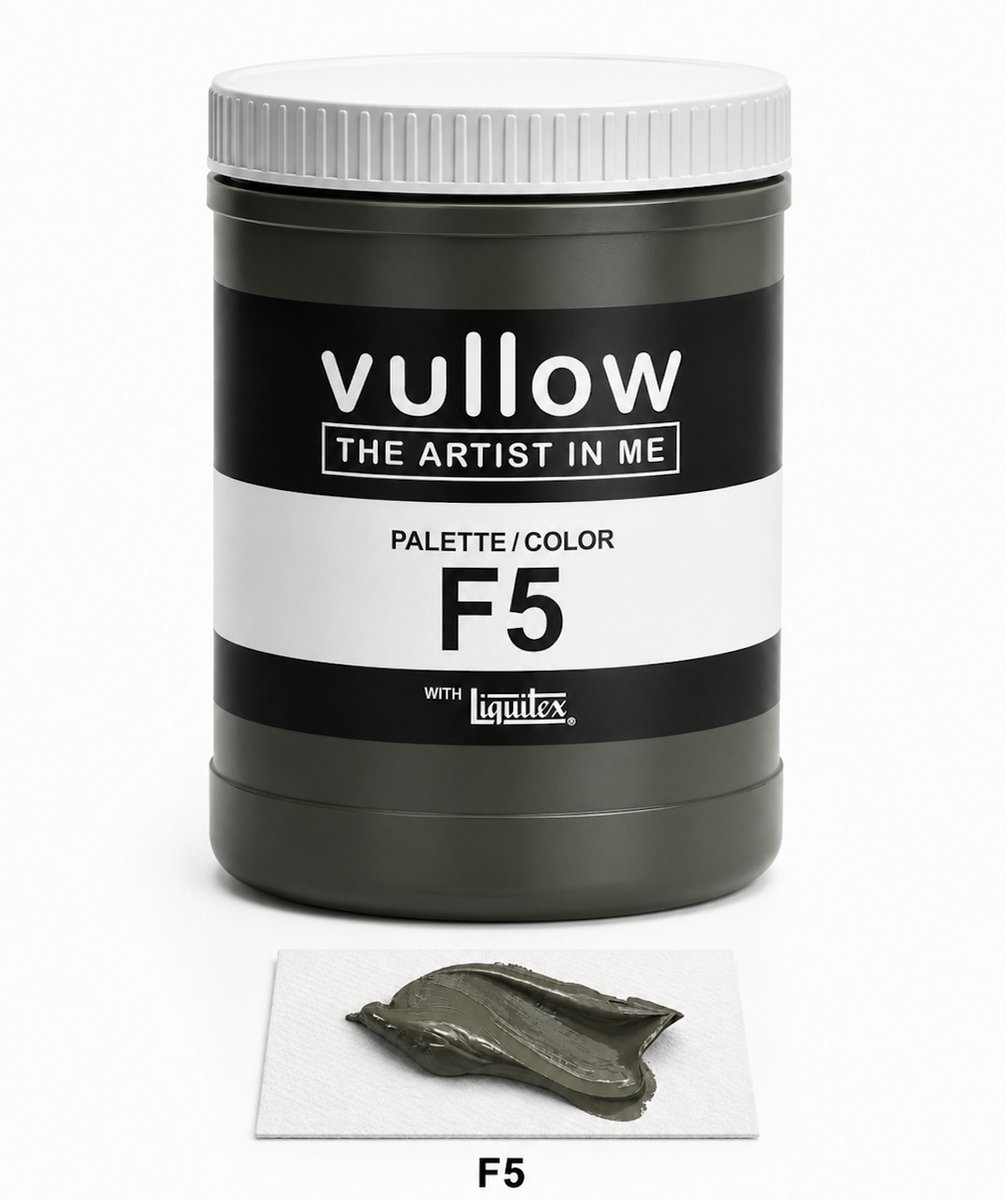 Vullow® Acrylverf F5 Donker Bosgroen – Mat – 1 Liter – Voor Canvas, Hout en Papier