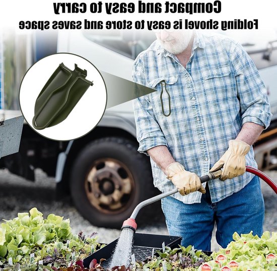 Inklapbare Schep RVS - Mini Tuinschep en Spade voor Camping en Outdoor van Merkloos	 — afbeelding 3