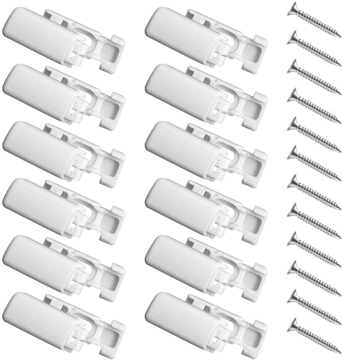 LAUZY- Blinde Basis 12 Stuks - Gordijnaccessoires - Meubelaccessoires - Plastic/Metaal - Compact Ontwerp - Eenvoudige Installatie - Jaloeziebevestiging
