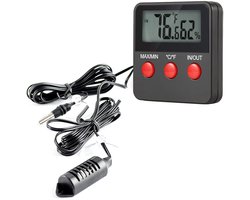 LAUZY - Digitale Thermo/Hygrometer - Nauwkeurige Temperatuurmeter - Ideaal voor Terrariums - Vochtmeting - Geschikt voor Huisdieren - Gebruiksvri...