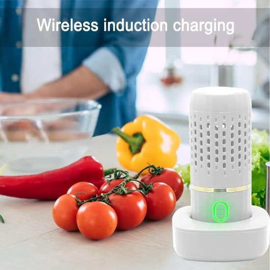 Pesticiden reiniger - Elektronische Groente en Fruit Reiniger - Waterdichte Wasmachine - Verwijder Moeiteloos Bacteriën & Pesticiden - voor Groenten, Fruit - Wit — afbeelding 4