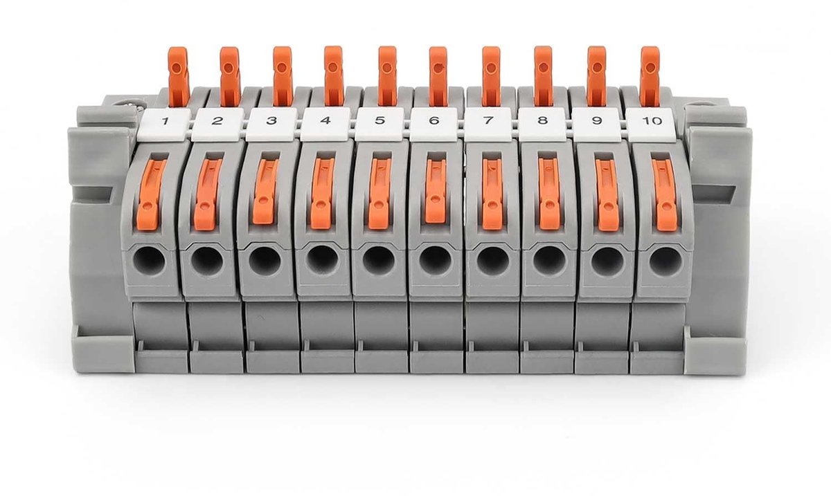 Dailygoods - DIN-rail Klemmen - Klemmenset - Makkelijk te installeren - 10 stuks - Ideaal voor automatisering - Veilig en betrouwbaar - Geschikt voor...